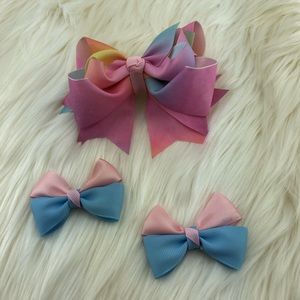 Accessories - Head bow ribbons pink, yellow, blue, handmade Accessories - Head bow ribbons pink, yellow, blue, handmade